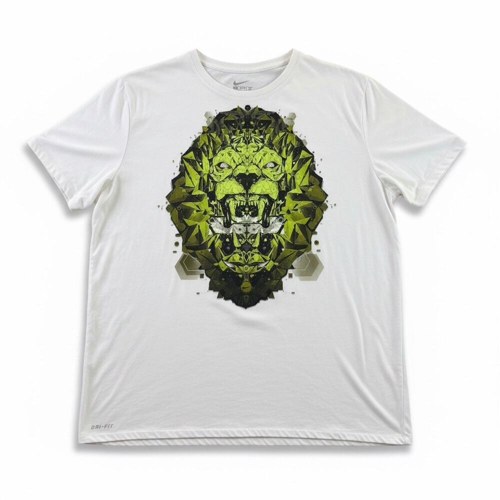 Nike LeBron James Lion Dri-FIT T-Shirt Men’s 2XL White Basketball Graphic Tee